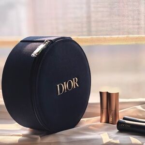 Dior Navy Circular Cosmetic Case